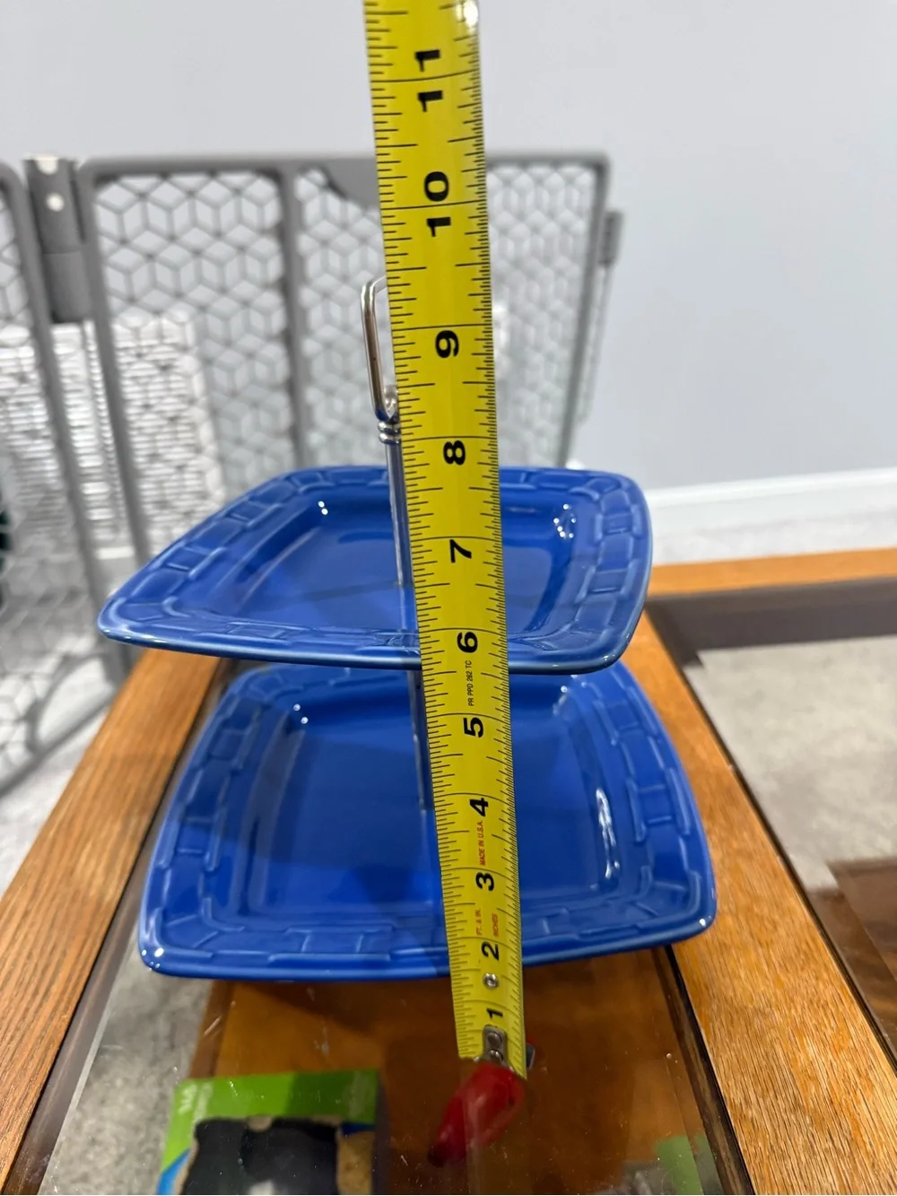 Longaberger Woven Traditions 2-Tier Serving Appetizer Stand in Cornflower Blue